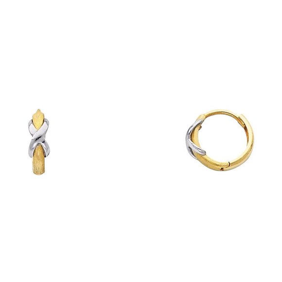 Solid 14k Real gold Hoop 10mm Earrings 2mm - Picture 1 of 11